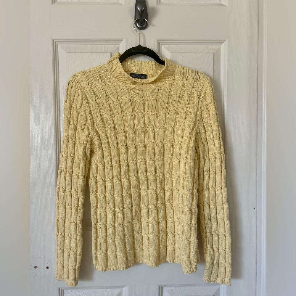 Ann Taylor Knit Sweater in Yellow